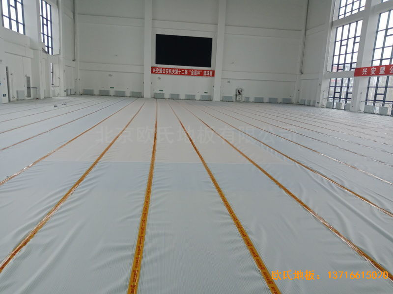 青島黃島區(qū)濱海街道中心小學體育木地板鋪裝案例