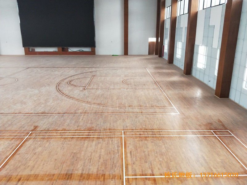 德清求是高中籃球館體育木地板鋪設案例4