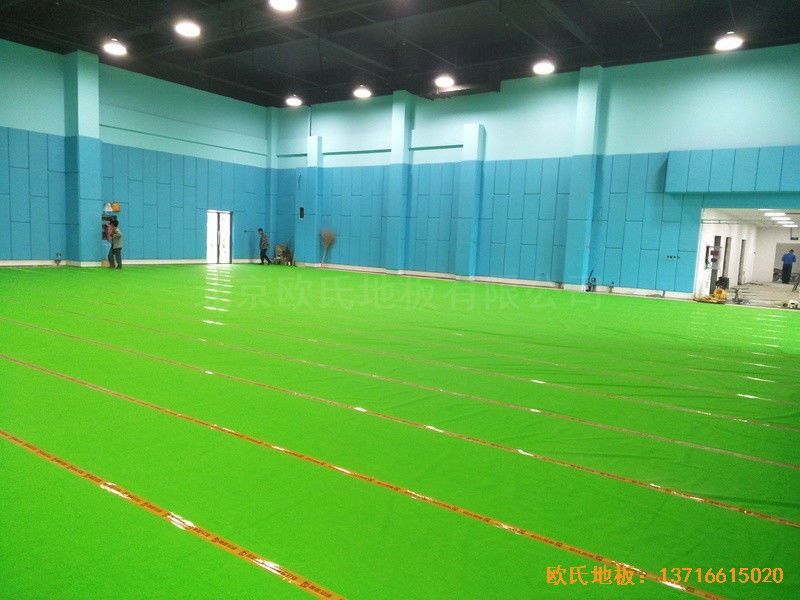 江蘇柘汪鎮港口大廈運動館運動地板鋪裝案例4