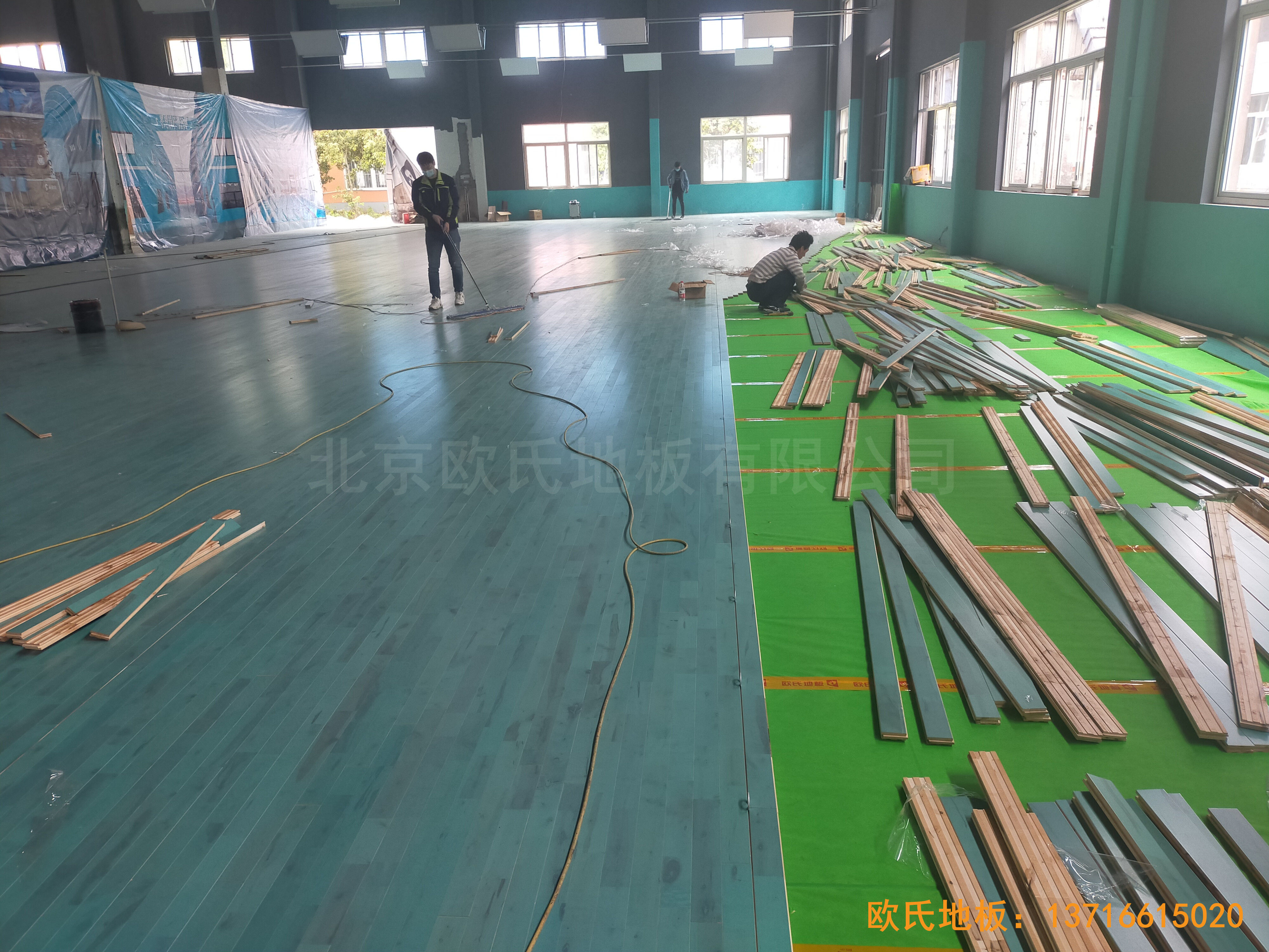 紹興柯橋群賢198文創園體育地板鋪設案例3