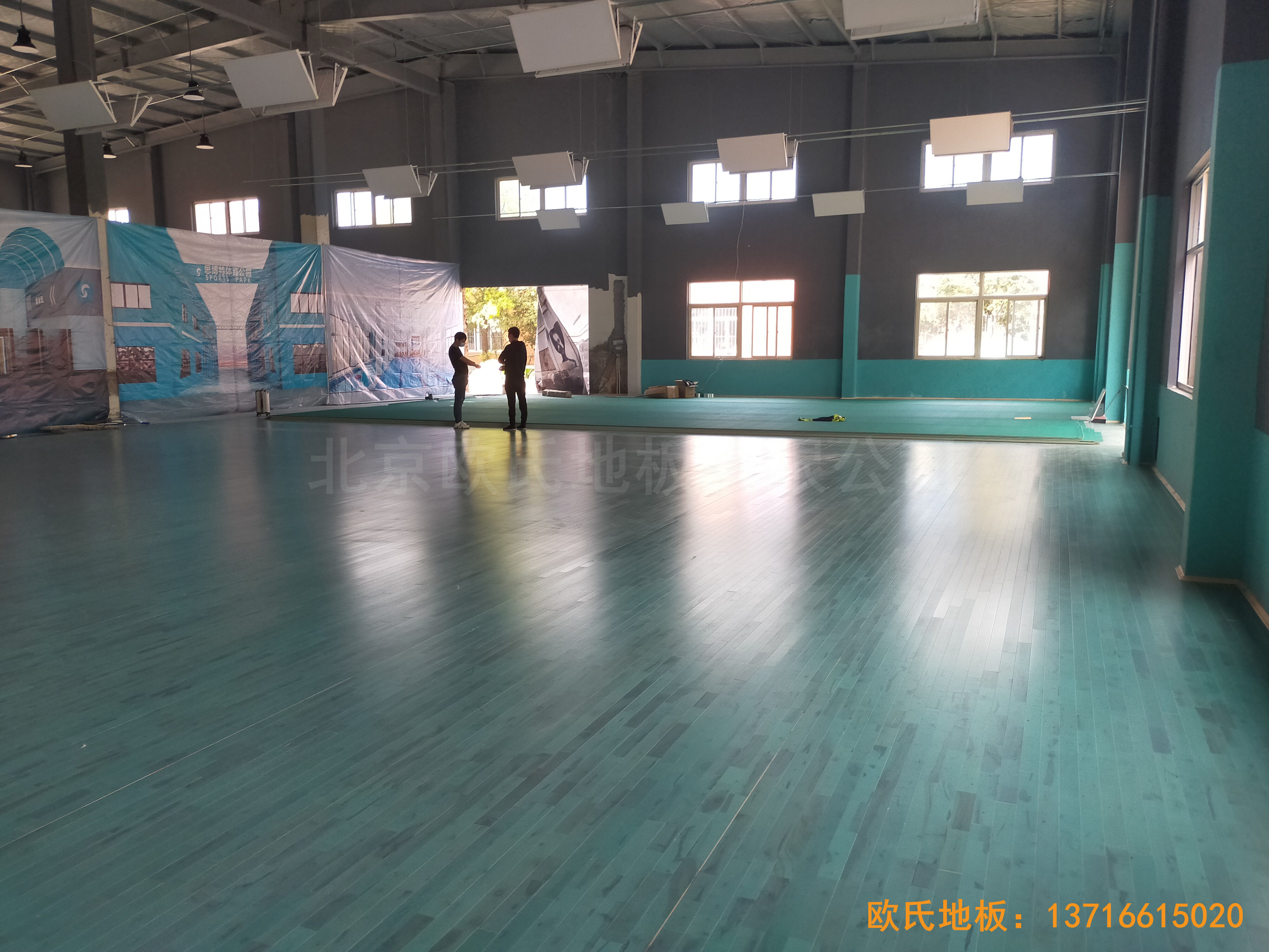 紹興柯橋群賢198文創園體育地板鋪設案例4