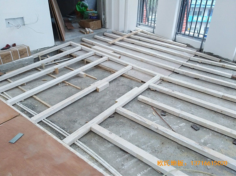 重慶重光小學籃球館運動地板施工案例1