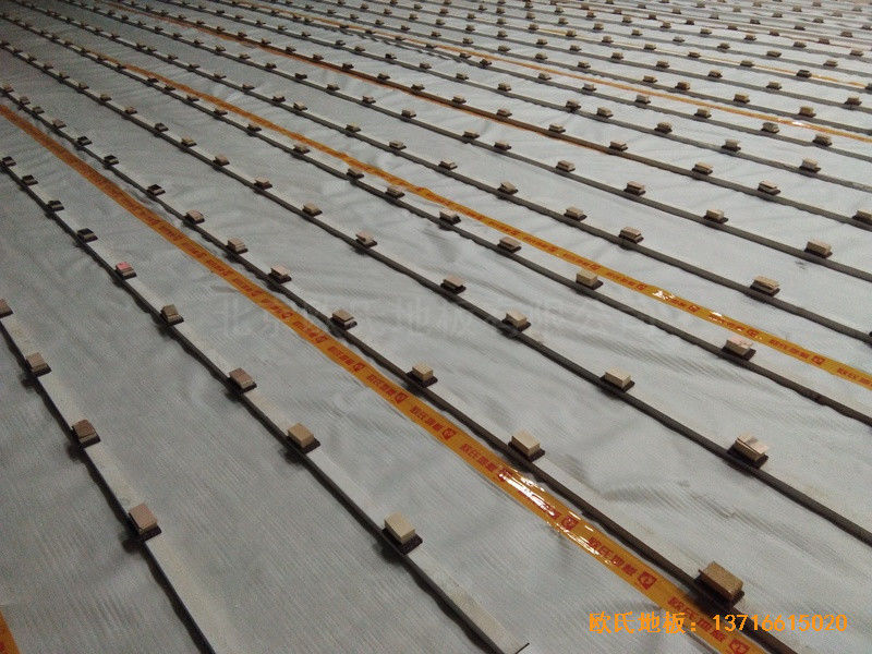 北京朝陽經(jīng)管學(xué)院運動館運動木地板鋪裝案例1