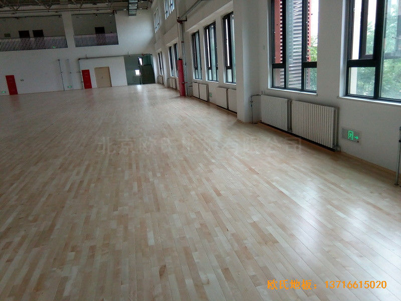 北京趙全營鎮天順小學體育館運動木地板鋪設案例4
