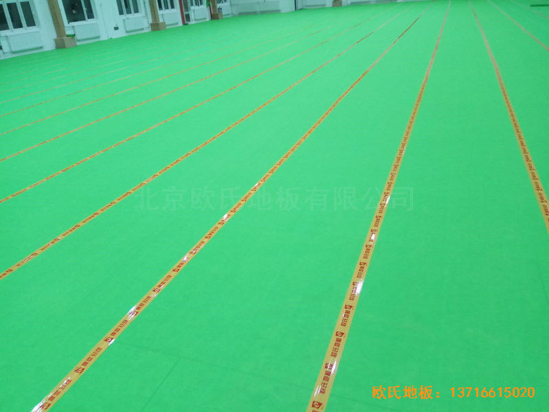 天津西青區梨園監獄籃球館運動木地板安裝案例3