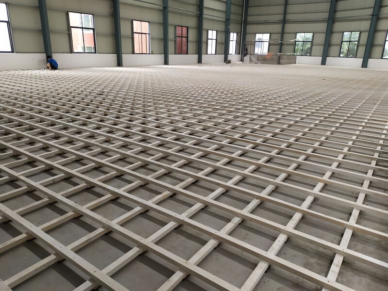 福建泉州恒發鞋業籃球場運動木地板施工案例