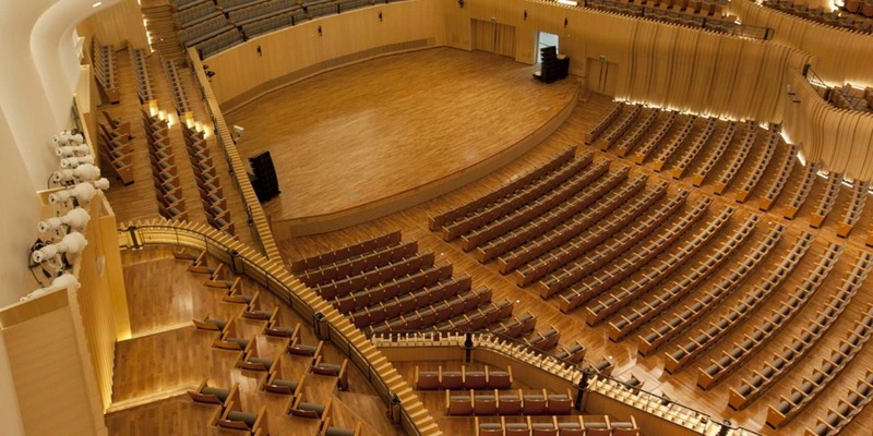 學校俄勒岡松舞臺體育場地地板施工工藝3